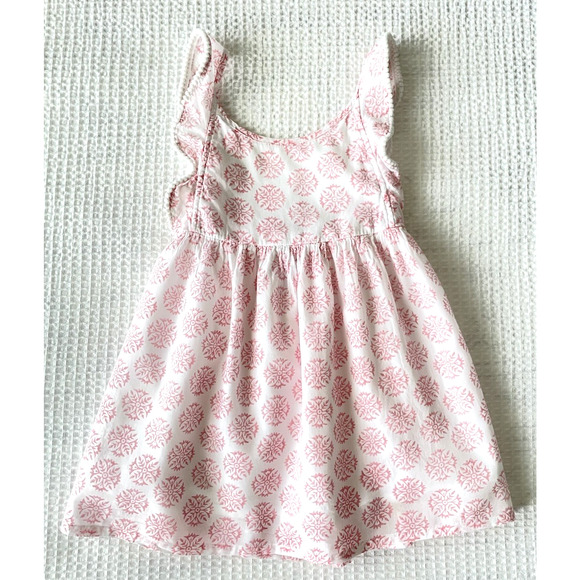 Mer St. Barth Other - Mer St Barth Girls Size 2 Dress Daphne Flutter Sleeve Pink White